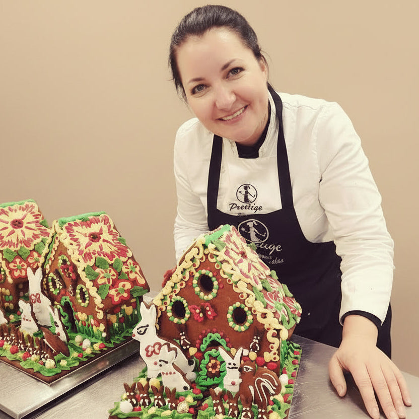 Luxury Easter gingerbread showstopper house handcrafted in North London