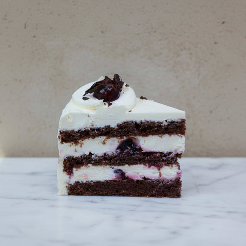 Black Forest gateau slice from Prestige Patisserie North London