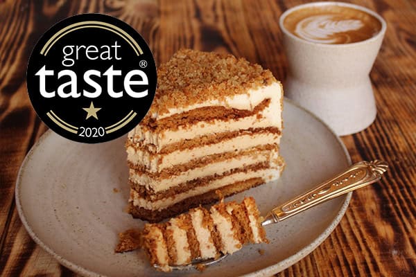 Award-winning Medovik honey cake handmade in London patisserie