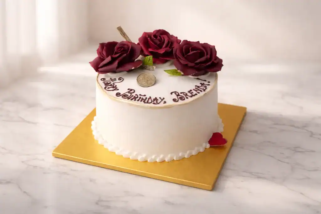 Luxury birthday cake by Prestige Patisserie in North London